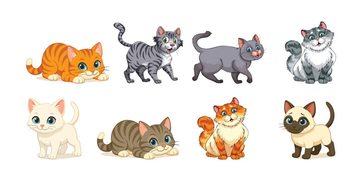 Cat Vector and Icon Collection &ndash; Cute Cats, Kitten Illustrations, Pet Cat Designs, and Animal Vector Elements