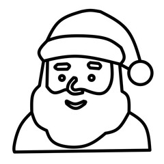 Santa Character Outline Icon