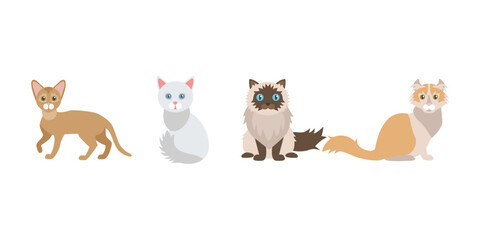 Cat Vector and Icon Collection – Cute Cats, Kitten Illustrations, Pet Cat Designs, and Animal Vector Elements