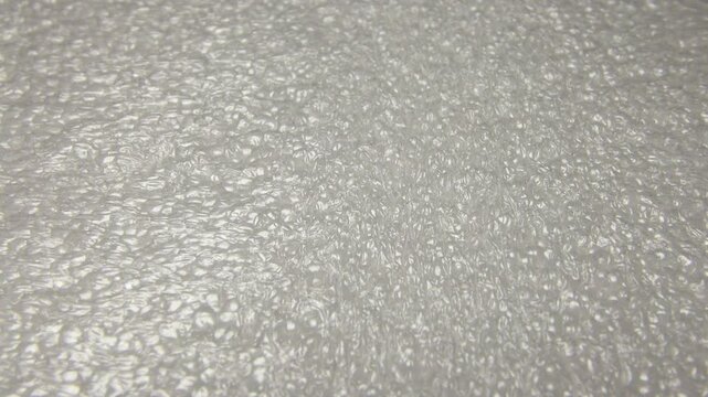 Close-up of white packaging material for cushioning