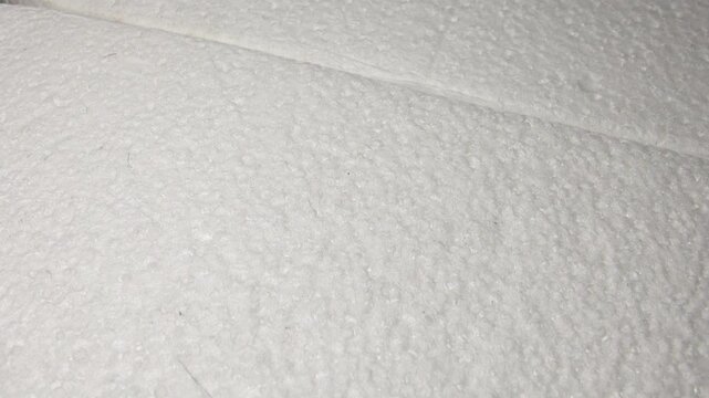 White foam plastic material, close-up