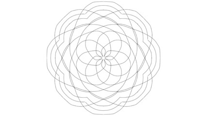 Floral Mandala Line Art – Decorative Geometric Pattern
