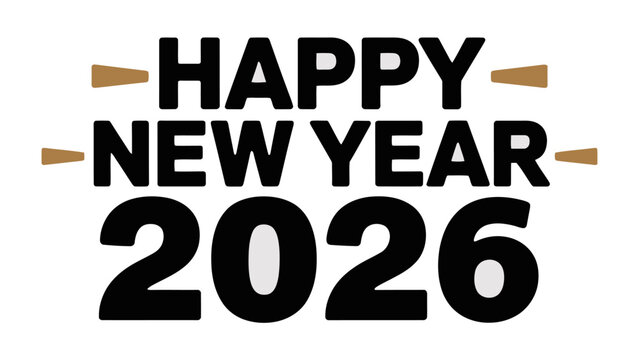 Happy New Year 2026: A visual expression wishing a joyous and prosperous new year, boldly declaring Happy New Year 2026 with optimism and anticipation for the year ahead.