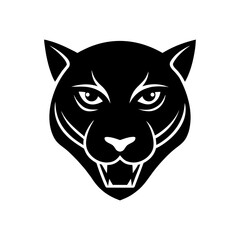 Wild Panther Head Icon Black Vector Design.