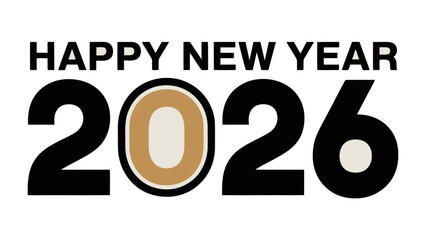 Happy New Year 2026: A minimalist greeting, celebrating the fresh start and opportunities of the coming year.