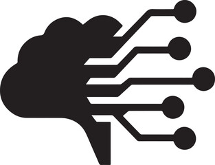 Digital Brain Symbol: A sleek, modern graphic represents the intersection of technology and the human mind, symbolizing innovation and the power of thought. 