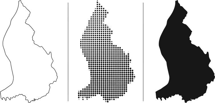 Liechtenstein Maps Collection Outline Dotted Silhouette