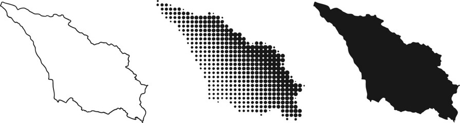 Fototapeta premium Map Outline and Halftone Representation of Georgia Country Border