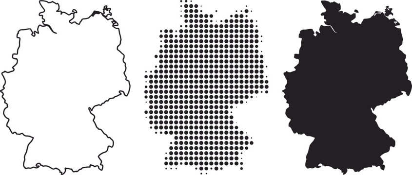 Germany map outlines and halftone pattern