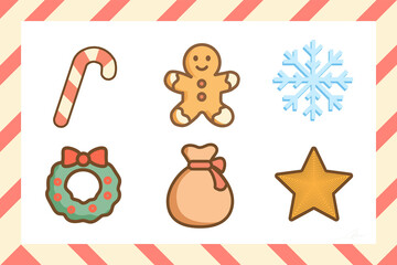 Cute Christmas Festival drawing vector illustration 02