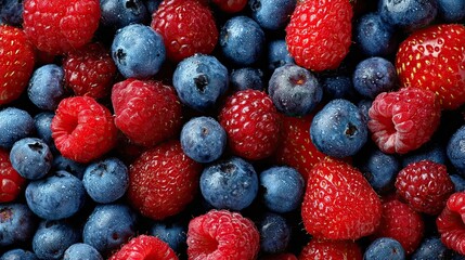 Obraz premium Colorful Berry Mix for Healthy Eating from Above