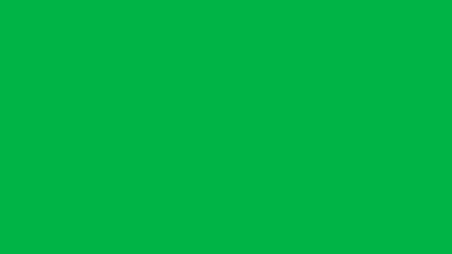 Grey metal bucket filling with water on green screen chromakey background. Simple 2D animated cartoon animation useful for cleaning, household, gardening, or water-related concepts.