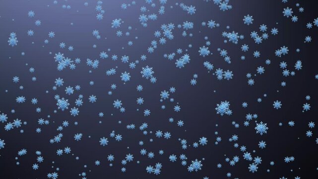 Blue abstract background with glowing particles and soft winter snowflake effects