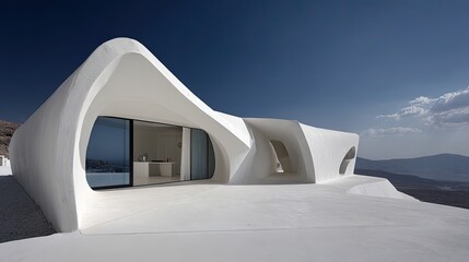 Stunning Modern White House With Curved Walls