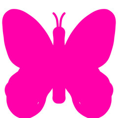 Obraz premium pink butterfly on a white background