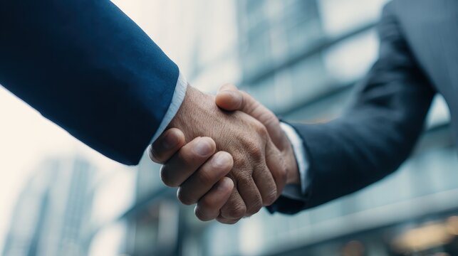 business partnership agreement urban setting professional photography corporate environment closeup trust building