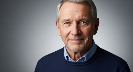 Portrait of a confident senior man with a warm, friendly expression