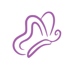 Obraz premium Outline handdrawn butterfly