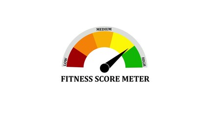 fitness level meter moving from high level to normal level.