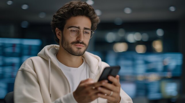 A tech support engineer troubleshooting server issues from a home office at 3 a.m., smartphone alerts glowing in the dark — remote IT support, continuous uptime management, and modern 24/7 tech - Powered by Adobe