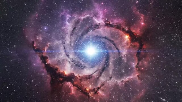 Cosmic vortex engulfs celestial expanse nebulous energies swirl
