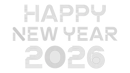 New Year Greeting Card: Happy New Year 2026 written in a simple and attractive way to welcome in a new year