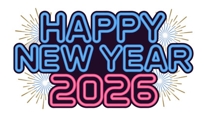 New Year 2026: An elegant new year’s card displays a Happy New Year 2026 with Fireworks lighting up the sky, symbolising celebration and new beginnings
