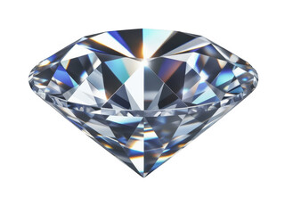 Fototapeta premium Faceted Diamond Gemstone isolated on a transparent background