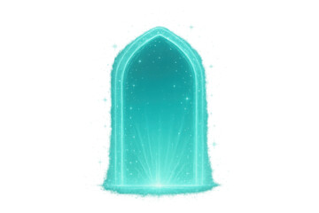 Fantasy portal arch with glowing light effect, creating a magic gate for teleportation or a futuristic game element
