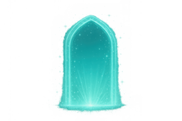 Fantasy portal arch with glowing light effect, creating a magic gate for teleportation or a futuristic game element