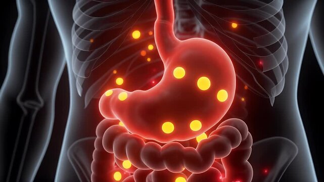 Stomach pain, abdominal cramps, digestive disorders. Gut health. Intestines inflame causing severe discomfort. Gastric relief improves meal digestion. Nutrient absorption effects overall wellness.