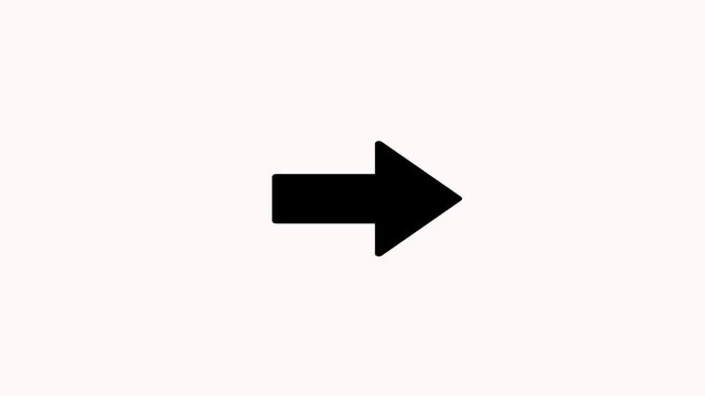 flat black arrow sign showing way to future. right direction indicator graphic design element. black arrow pointing right on white background.