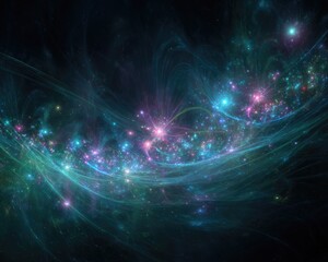 Abstract Colorful Space Nebula