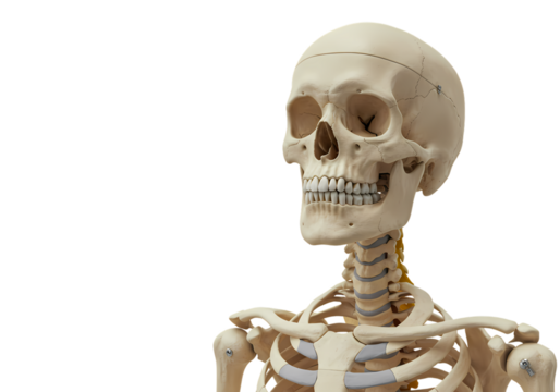 Detailed human skeleton anatomy, medical science education