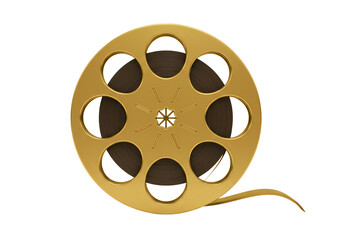 Vintage film reel gold classic cinema award symbol