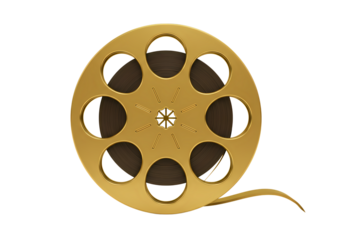 Vintage film reel gold classic cinema award symbol