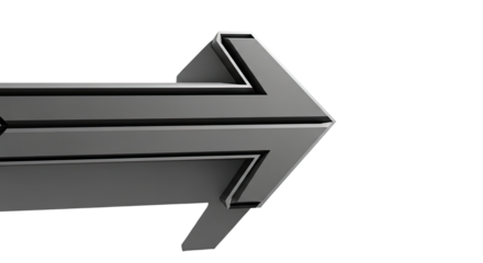 Shadow Cast 3D Arrow With Modern Depth on White