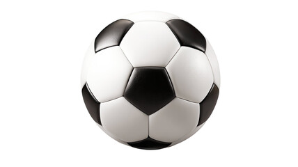 Fototapeta premium Classic black and white leather soccer ball isolated on a white background for sport and game play