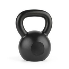 Black Kettlebell Weight On White Background fitness
