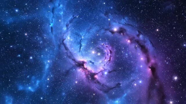 Twisting celestial nebula with violet hues