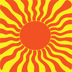sunbrust Abstract circuses, stripe background design. Stripes sunburst in retro pop art style. Stripes sunburst rotating motion.Radiating Stripes in Orange and yellow.