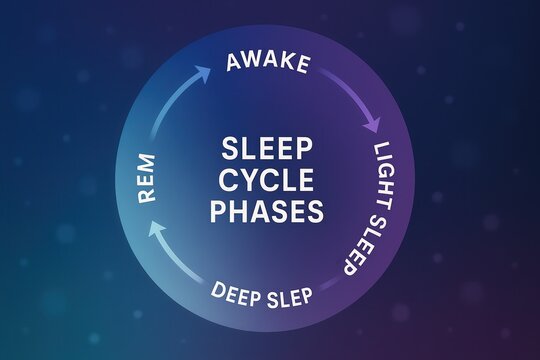Understanding the intricate phases of sleep cycles depicting REM light sleep deep sleep and the journey toward rejuvenation and mental clarity