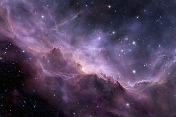 Obraz premium Cosmic Nebula Landscape With Pink Purple Colors