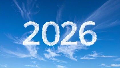 青空に雲で描いた2026