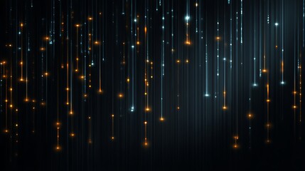 A mesmerizing backdrop of glowing, shimmering particles and lines against a dark, starry sky.