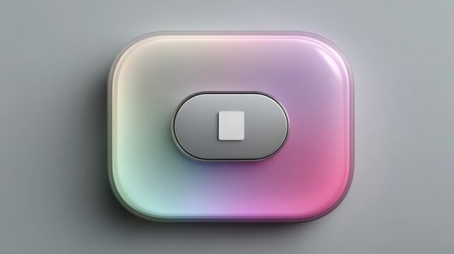 Square white button on a blue background representing an adaptive popover offer concept for user interaction design