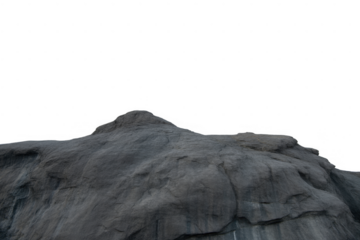 Gray rocky outcrop isolated on a transparent background