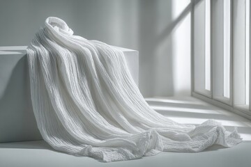 Elegant White Sequin Fabric Drape