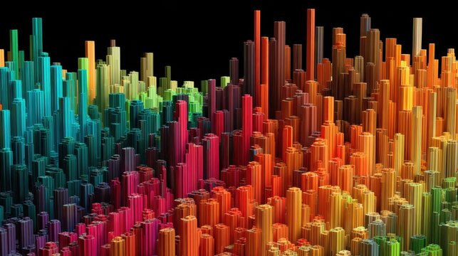 colorful financial data analysis charts graphs bar chart
