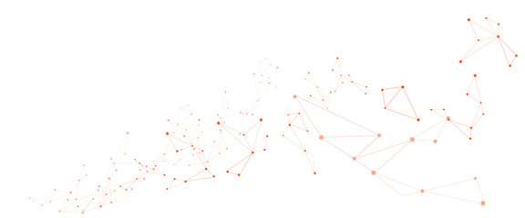 Vector white background with red lines and dots.